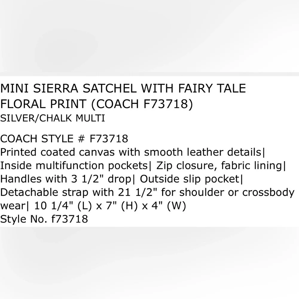 NEW Coach Mini Sierra purse- Black and White - Picture 8 of 8